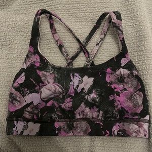 NEW Lululemon Sports Bra, Purple and Black Flower Pattern -Size 4
